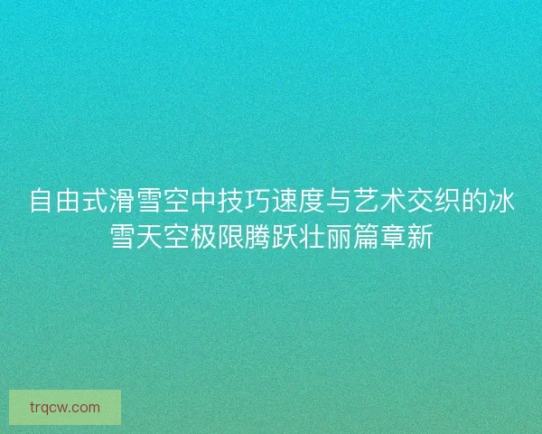 自由式滑雪空中技巧速度与艺术交织的冰雪天空极限腾跃壮丽篇章新